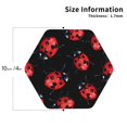 thumbnail image 2 of Fuzoiu Beautiful Red Ladybug Print Leather Coasters Set,Drink Coasters Set of 4,for Tabletop Protection, Durable PVC Coasters,Home Décor and Housewarming Gift-Hexagon, 2 of 6