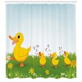 thumbnail image 3 of Ambesonne Animal Shower Curtain, Mother Duck and, 69"Wx84"L, Pale Blue Mustard, 3 of 3