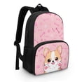 thumbnail image 3 of FOR U DESIGNS Adorable Lunch Backpack for Women Girls Elementary Middle School Bookbag with Lunch Bag Outdoor Daily Daypack Corgi Dog Paw School Bag, Pink, 3 of 7