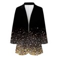 thumbnail image 3 of Sacos y Chaquetas de traje Cárdigan con estampado de lentejuelas para mujer, traje Formal, de manga larga, chaqueta de oficina de negocios, abrigo, blusa,blazer moda（Dorado， S), 3 of 5