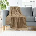 thumbnail image 2 of Elegant Comfort Lightweight Printed Throw Blanket- All Season, Soft, Cozy and Plush- Decorative Throw Blankets, Perfect for Lounging, 50 x 70 inches, Chevron Mocha, Throw Blanket, 2 of 6