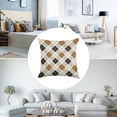 thumbnail image 3 of Black And Gold Argyle Harlequin Linen Throw Pillow Covers 24"x24" Decorative Cushion Cases with Hidden Zipper for Sofa, Couch, Bed, Living Room–No Insert Made in USA, 3 of 7