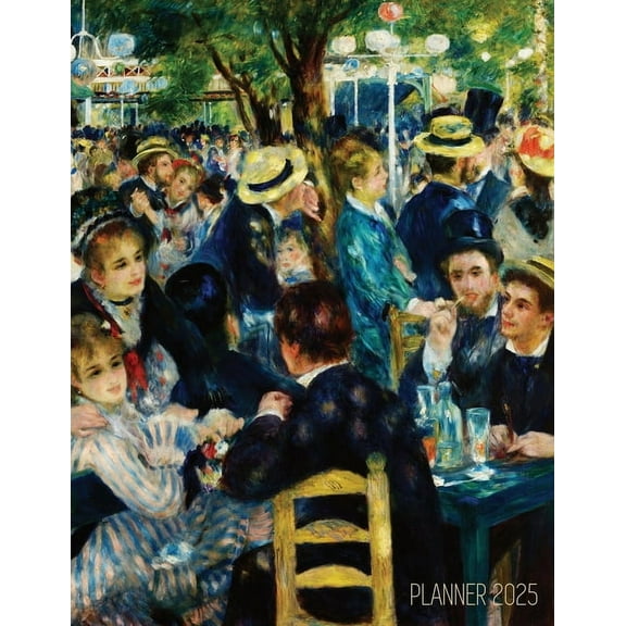 Renoir Daily Planner 2025: Dance at le Moulin de la Galette Painting Artistic Impressionism Art Organizer, (Paperback)