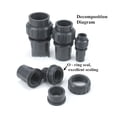 thumbnail image 4 of 3pcs 20/25/32/40/50mm BulkHead Aquarium Marine Pipe Fitting Connector Waterproof PVC Connector Water Tank Outlet ,Easy to Use, 4 of 5