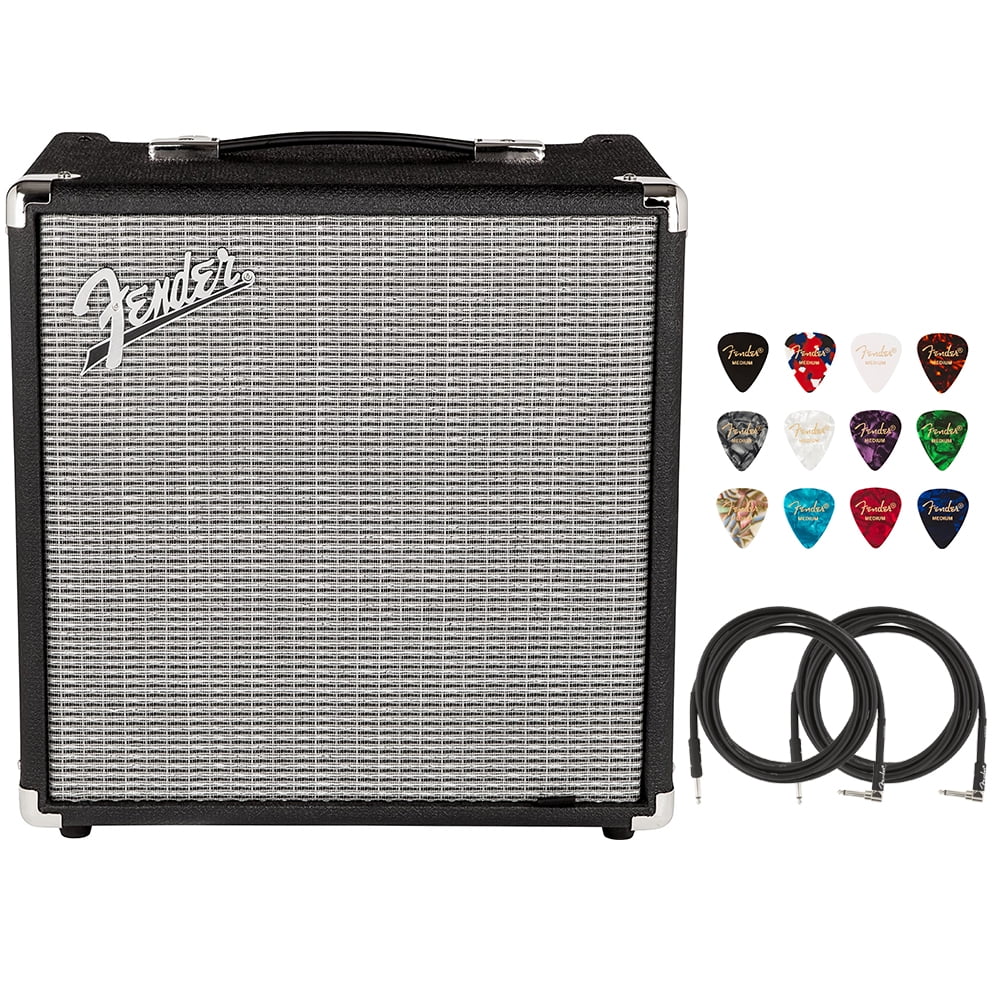 Fender Rumble 25 V3 Bass Amplifier Bundle with Fender Classic Celluloid