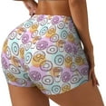 thumbnail image 2 of Vsdgher Donuts and Coffee print Workout Shorts for Women Seamless Soft Smooth Gym Yoga Scrunch Active Exercise Fitness Shorts, 2 of 8