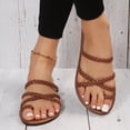 thumbnail image 5 of Summer Sandals For Women Casual Versatile Plus Size Solid Color Pearl Round Toe Open Toe Flat Weave Summer Indoor And Outdoor Beach Essentials Sandals for Women (Foundations), 5 of 8