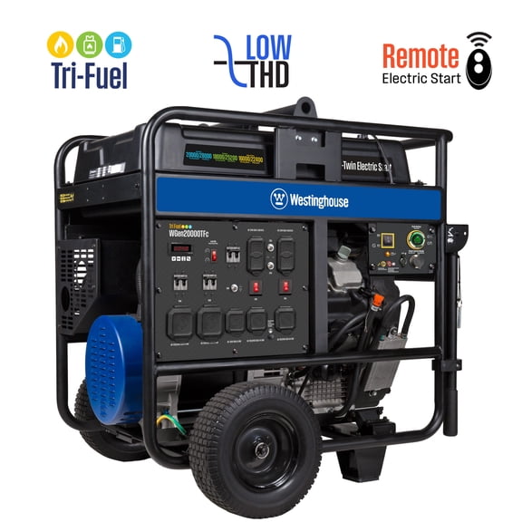 Westinghouse Tri-Fuel 28,000 Peak Watt, Propane or Natural Gas with CO Sensor Generator