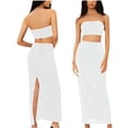 thumbnail image 2 of BLVB Women 2 Piece Outfits Sequin Long Maxi Skirt Sparkly Crop Bandeau Tube Top Glitter Set Clubwear Party Outfits, 2 of 6