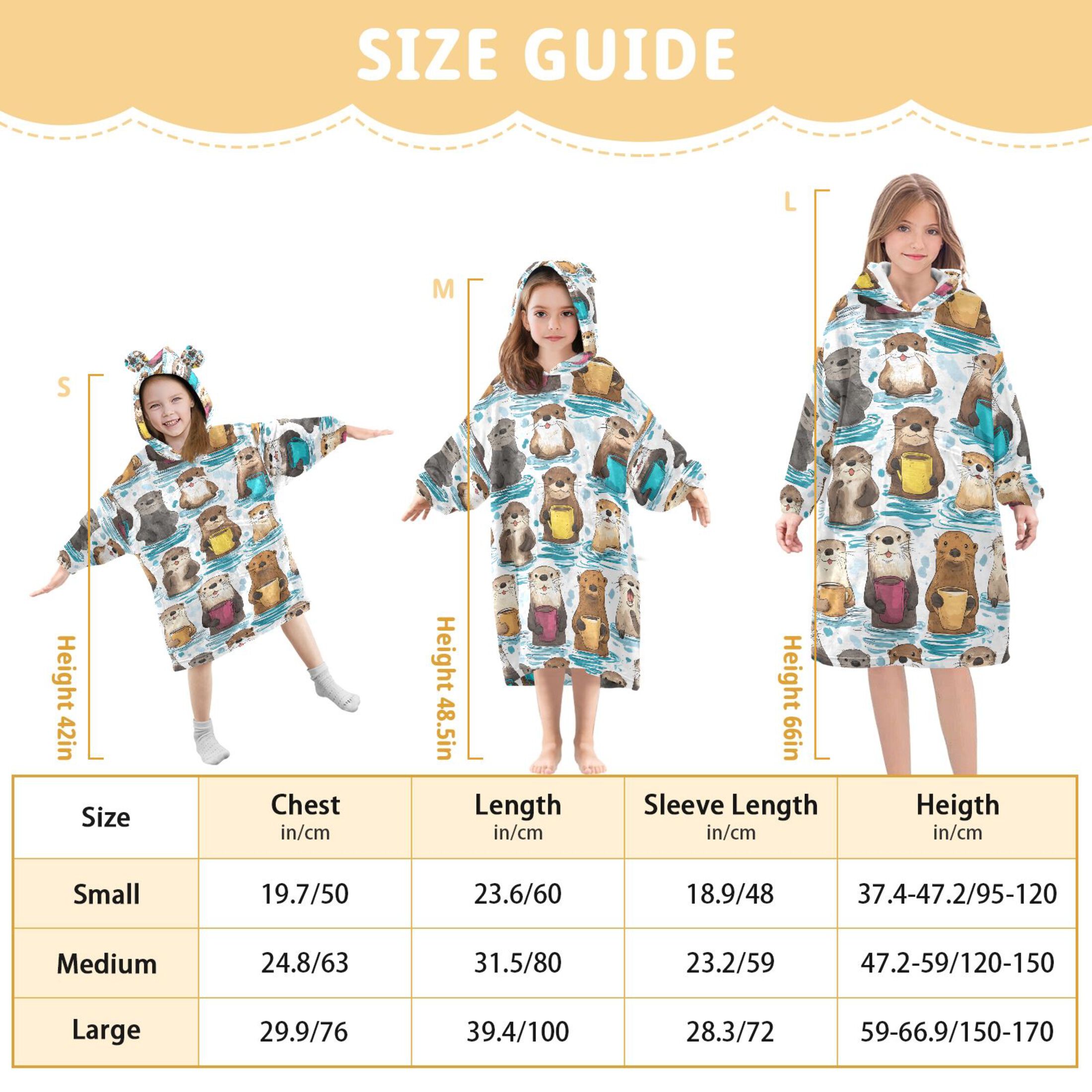 joogoo Blanket Hoodie for Guinea Pig in Water Oversize Sweatshirt 3-14 YR L