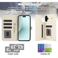thumbnail image 4 of For Iphone 16 Crossbody Multifunction Rhombic Leather Phone Case(White),iPhone 16 Pro, 4 of 8