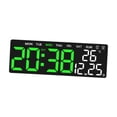 thumbnail image 2 of Reloj despertador digital multiusos rectangular para decoración del hogar, reloj digital LED, reloj de escritorio eléctrico para estante, mesa de baño Concha blanca, 2 of 8