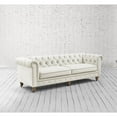 thumbnail image 5 of Londynn Sofa Beige Velvet 93L x 33.5W x 30.3H Button Tufted Rolled Arm, 5 of 8