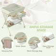 thumbnail image 4 of Costway Portable Baby Diaper Changing Table with Storage Water Basin 3-Level Adjustable Height Green, 4 of 11