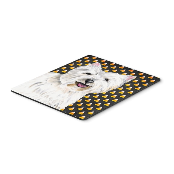 "Westie Candy Corn Halloween Portrait Mouse Pad Hot Pad or Trivet"