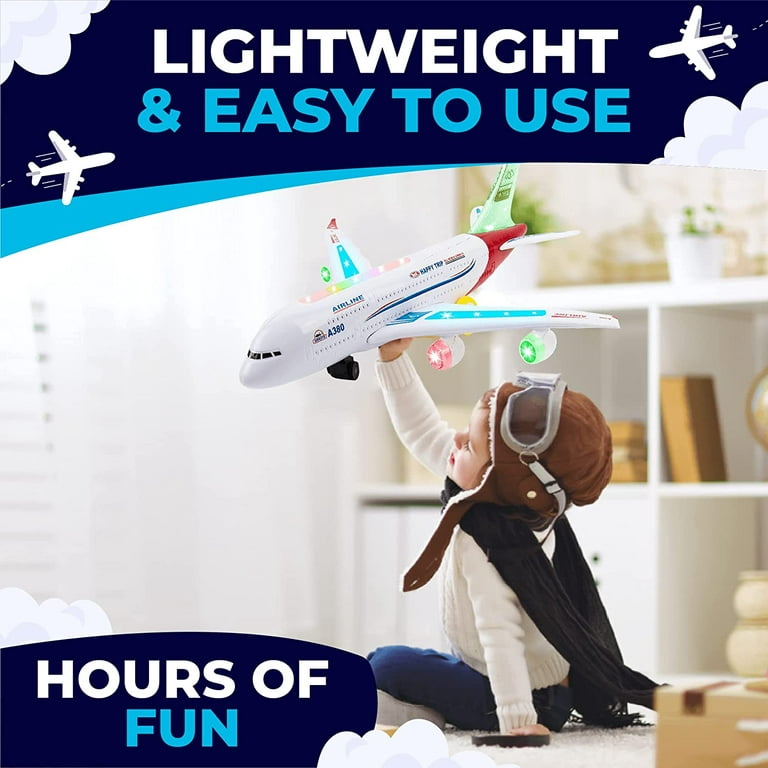 Toysery Airplane Toys for Kids, Bump and Go Action, Toddler Toy