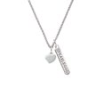 thumbnail image 2 of Delight Jewelry Silvertone Small 2-D Puffy Heart Silvertone Fearless Bar Charm Necklace, 23", 2 of 4