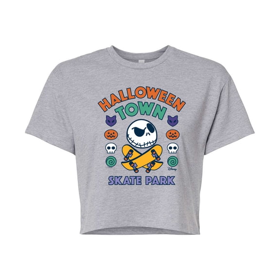 The Nightmare Before Christmas - Halloween Town Skate Park - Juniors Cropped Graphic T-Shirt