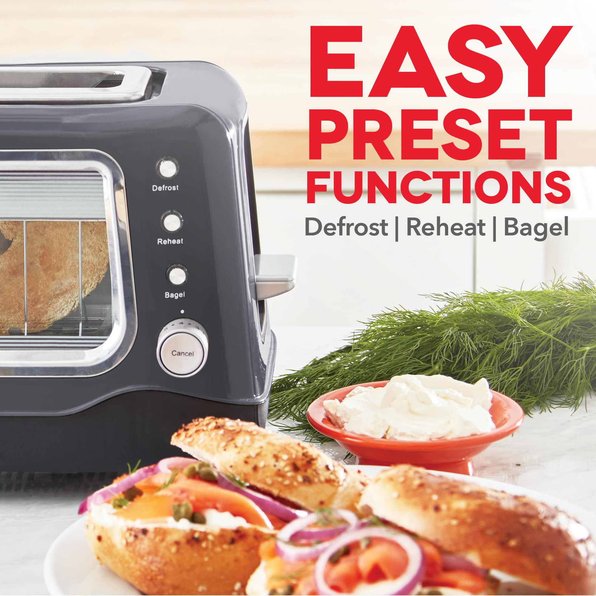 Dash Clear View Toaster: Extra Wide Slot Toaster with See Through 