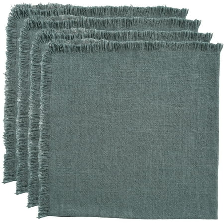 

Sutowe Wedding Napkins Cloth Napkins Durable Cotton and Linen Napkin Delicate with Fringe 18 x 18inch Multifunctional Soft Cloth Napkins for Dinners Parties Weddings Dark Green