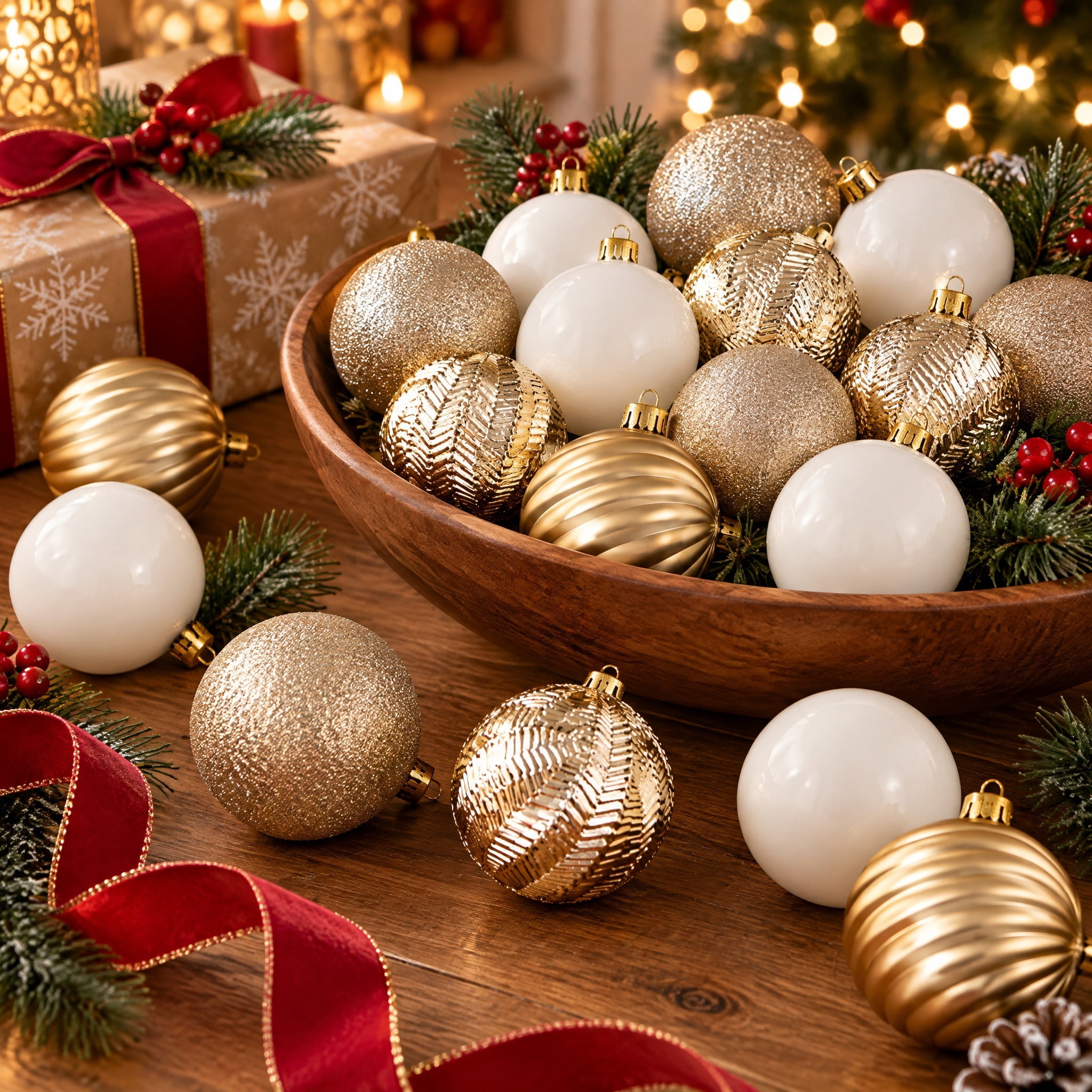 75-Count Champagne Ball Shatterproof Christmas Ornaments, by Holiday Time