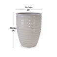 thumbnail image 6 of Noble House Alaric 21" Ceramic Flowerpot, Glossy Planter with Drainage Hole for Indoor Outdoor Use, Milk White, 6 of 8