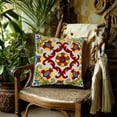 thumbnail image 4 of Funda de cojín decorativa | Funda de cojín para sofá con bordado floral para sala de estar | Funda de almohada cuadrada de tela de lino | Funda de cojín decorativa para sofá y dormitorio, 4 of 6