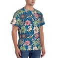 thumbnail image 2 of Vsdgher Colorful Flowers Print Men's Dry Fit Mesh Athletic Shirts Moisture Wicking Tennis T-Shirt Tops, 2 of 9