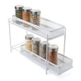 thumbnail image 5 of (4 pack) Mainstays 2-Tier Sliding Spice Organizer Rack, Pull-Out Cabinet and Pantry Spice Storage Rack for Kitchen Organization, 4.5" x 11", White, 5 of 12