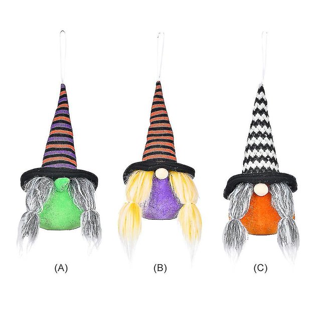 Decoraciones de Halloween con colgante de muñeco Rudolph trenzado iluminado, colgante creativo de muñeco sin rostro