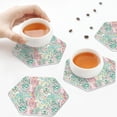 thumbnail image 7 of Fuzoiu Watercolor Tiger Print Leather Coasters Set,Drink Coasters Set of 6,for Tabletop Protection, Durable PVC Coasters,Home Décor and Housewarming Gift,Hexagon, 7 of 7