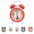 thumbnail image 3 of Reloj despertador de metal de doble campana vintage, esfera estereoscópica que no hace tictac, funciona con pilas, decoración del hogar Advancent JJ20429-01, 3 of 6