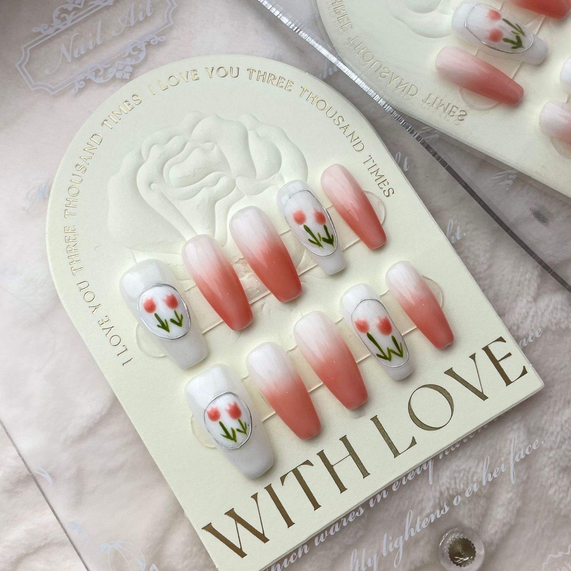 Yeahmol Press on Nails, Glossy Multicolor Soft Gel Fake Nails for