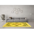 thumbnail image 3 of Ahgly Company Indoor Round Abstract Yellow Modern Area Rugs, 7' Round, 3 of 4