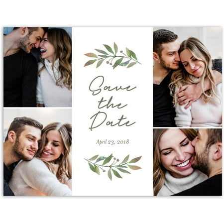 Beach Theme Save Date Cards - Greenery Wedding Save the Date Postcard