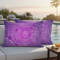 thumbnail image 4 of Halloween Outdoor Waterproof Pillow Covers, Farmhouse Retro Purple Ombre White Cobweb Decorative Rectangle Throw Pillowcase Sofa Cushion Sham for Patio/Couch/Chair, 20"x12" 2 Pack, 4 of 8