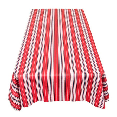 

DFLN-70-PS 52 x 52 in. Patriotic Stripe Vinyl Flannel Backed Tablecloth in Red White & Blue