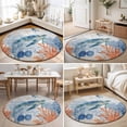 thumbnail image 4 of Round Area Rugs 5Ft, Sea Turtle Coastal Non-Slip Washable Circle Rugs Carpet, Blue Red Summer Beach Coral Nautical Wood Indoor Outdoor Rug Floor Mats Throw Runner for Bedroom Living Room Bathroom, 4 of 8