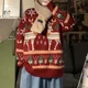 thumbnail image 4 of Suéteres navideños con estampado de alces rojos, verdes y azules para hombres y mujeres, jersey tejido de moda de invierno 2024, jerseys de manga larga de otoño, 4 of 5
