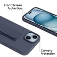 thumbnail image 5 of LAUDTEC Silicone iPhone 15 Case with Stand,Horizontal and Vertical Stand Hand Strap Kickstand Case(Blue), 5 of 6