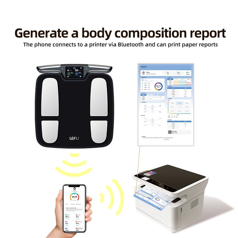 8 Electrodes Digital Smart WIFI Scale for Body Weight Fat Accurate BMI Muscle Mass 28 Body Composition Health Analyzer with App