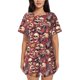 thumbnail image 1 of Fotbe Skull record Guitar music Conjunto de Pijama Estampado para Mujer, 2 Piezas, Ropa de Dormir con Camiseta de Manga Corta y Shorts Suaves-Medium, 1 of 6