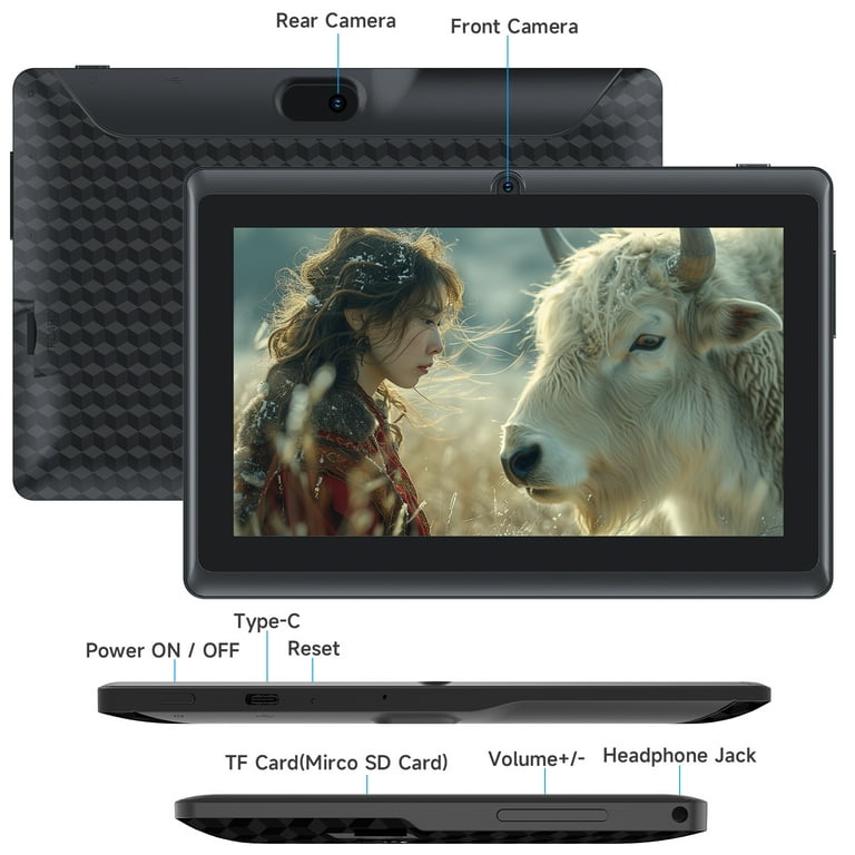 Android タブレット 6GB RAM 128GB ROM (BLACK) Amazon.co.jp: 10.1 インチ HD タブレット PC、6GB RAM 128GB