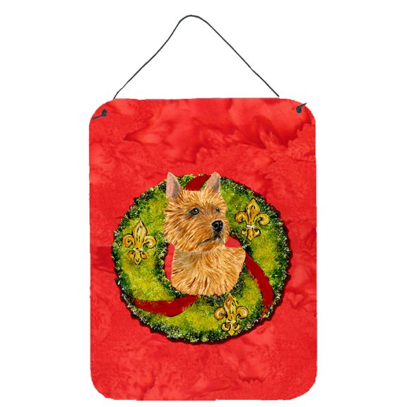 Norwich Terrier Cristmas Wreath Wall or Door Hanging Prints