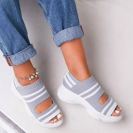 

Floleo Women s Shoes Deals Summer Ladies Summer New Open-Toed Wedge High-Heel Casual Sndals
