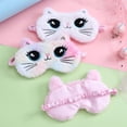 thumbnail image 4 of HAJWOH Cute Animal Sleep Mask Soft Plush Sleeping Mask Lovely Cartoon Cat Kitty Eye Blindfold for Women Girls Nap Night Sleeping, Pink, 4 of 4