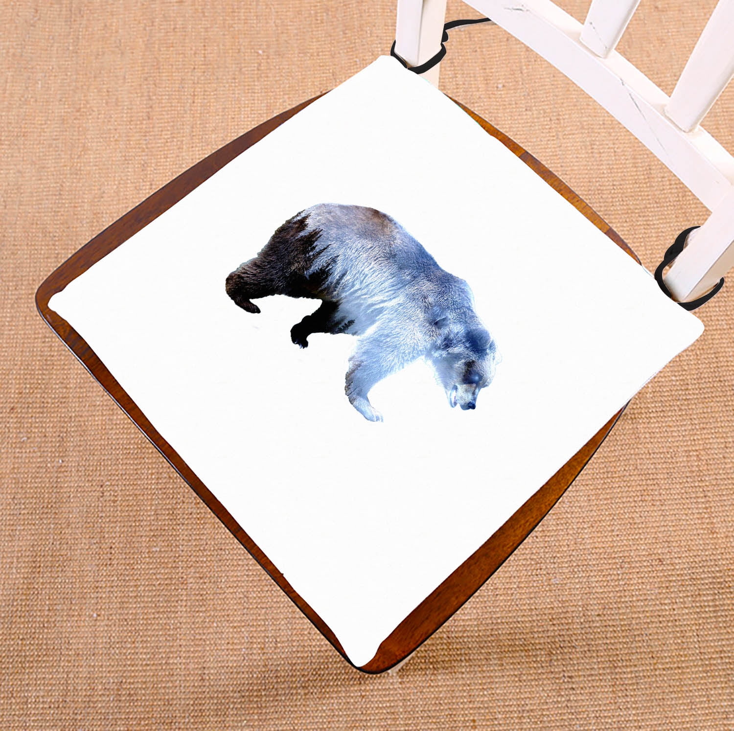 YKCG Forest Brown Bear Art Seat Cushion Chair Cushion Floor Cushion