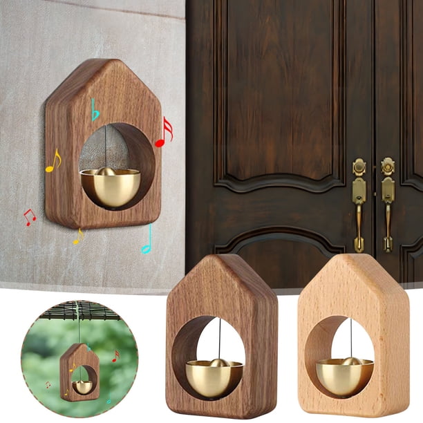 Timbre de dopamina de madera maciza de latón | Absorbedor magnético | Colgante de decoración para el hogar | Pegatina de refrigerador | Accesorio para el coche | Sonido nítido | Artesanía