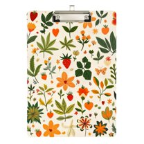 FORMRS Acrylic Clipboard with Low Profile Clip Standard A4 Letter Size, 12.5" x 9", Leaves Pattern