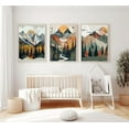 thumbnail image 2 of 3Pcs Mountain Wall Art Boho Abstract Sunset Canvas Prints Forest Landscapes Posters Woodland Adventure Artwork Watercolor nature Pictures Paintings for BedRoom Office Nordic Style Wall Decor d, 2 of 7